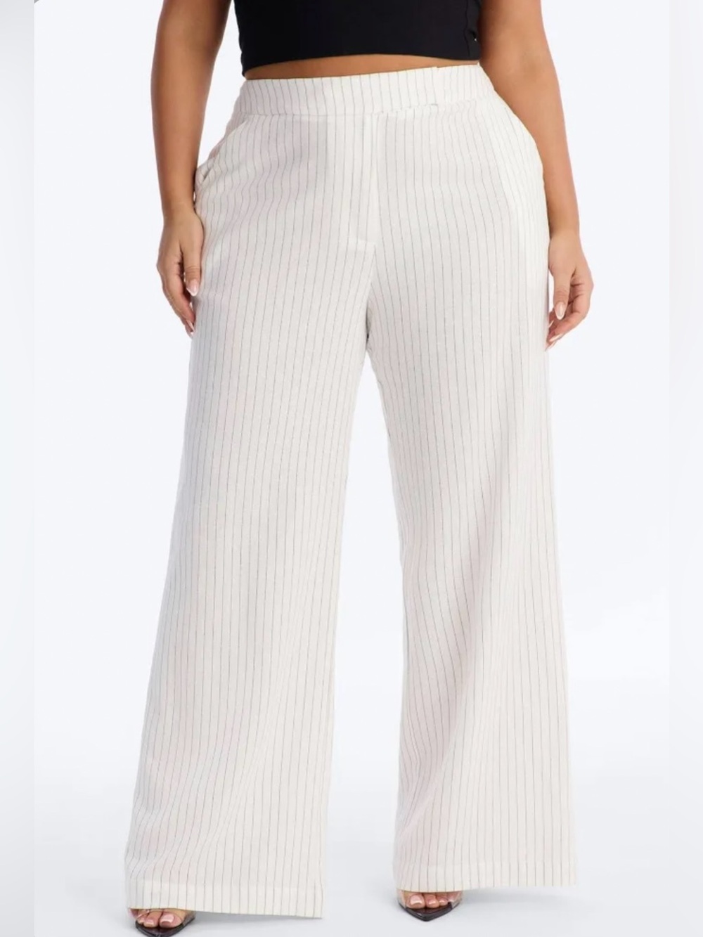 Linen White pin stripped Trousers